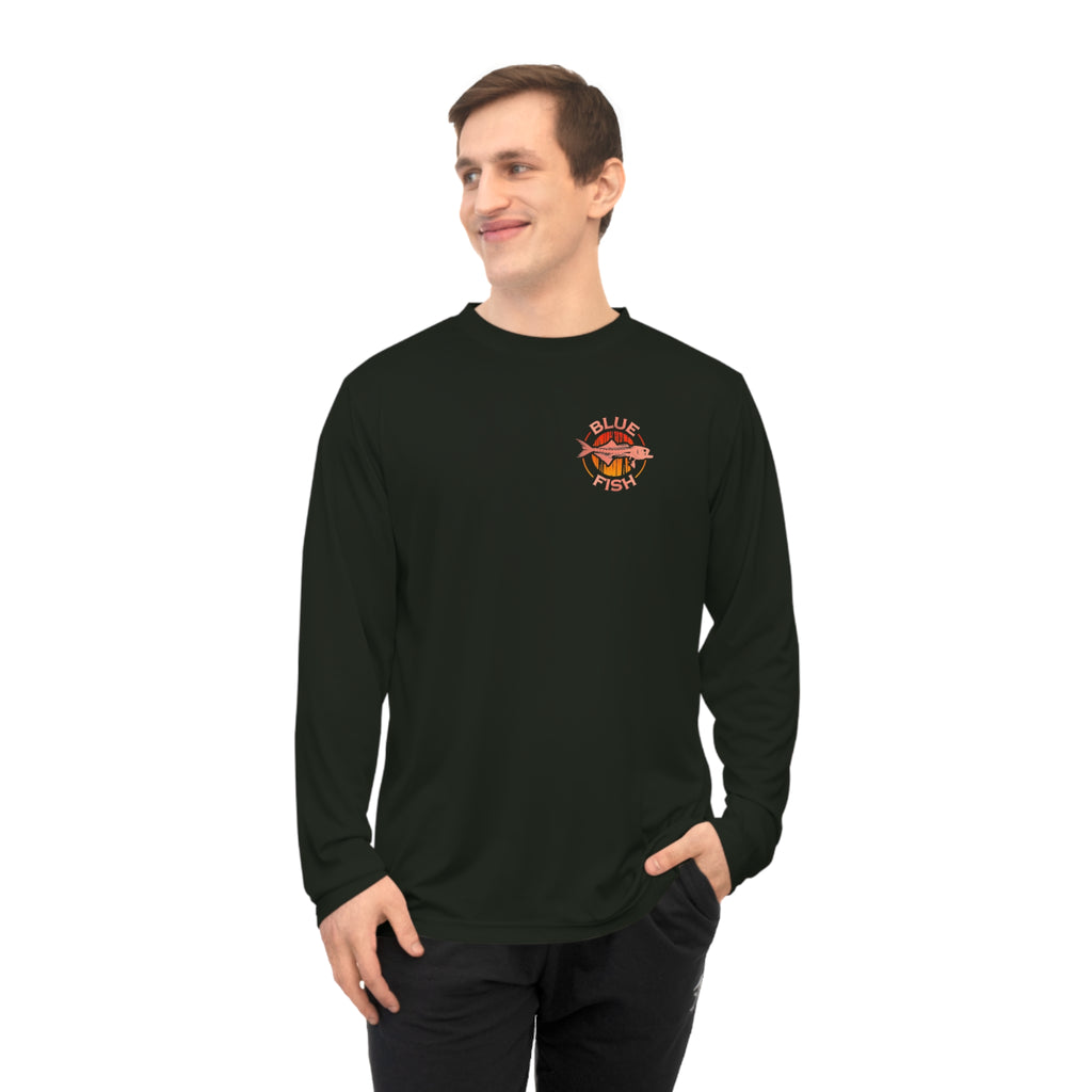 Performance Long Sleeve — 'Blue Fish' Tropical Fishing Logo Shirt
