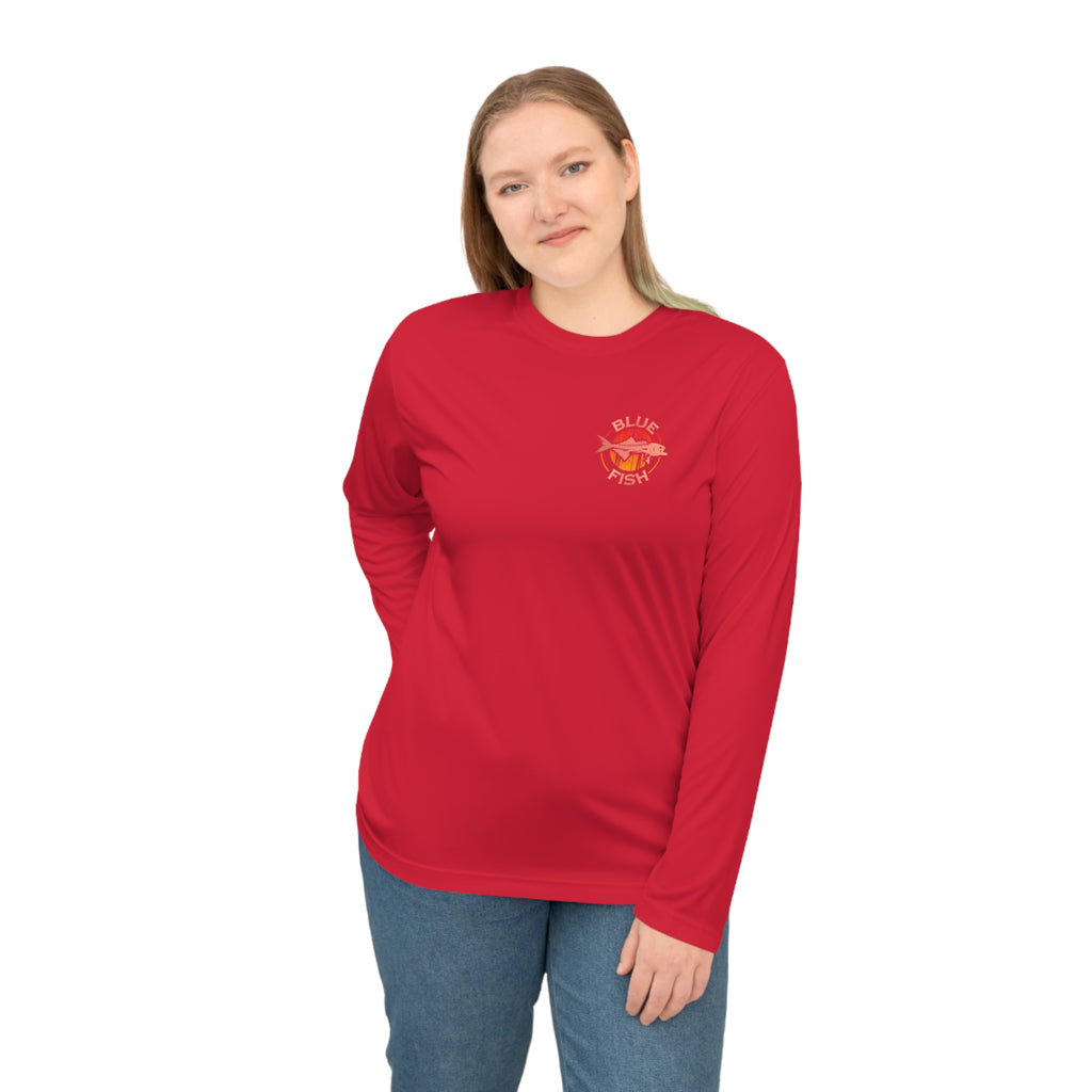 Performance Long Sleeve — 'Blue Fish' Tropical Fishing Logo Shirt