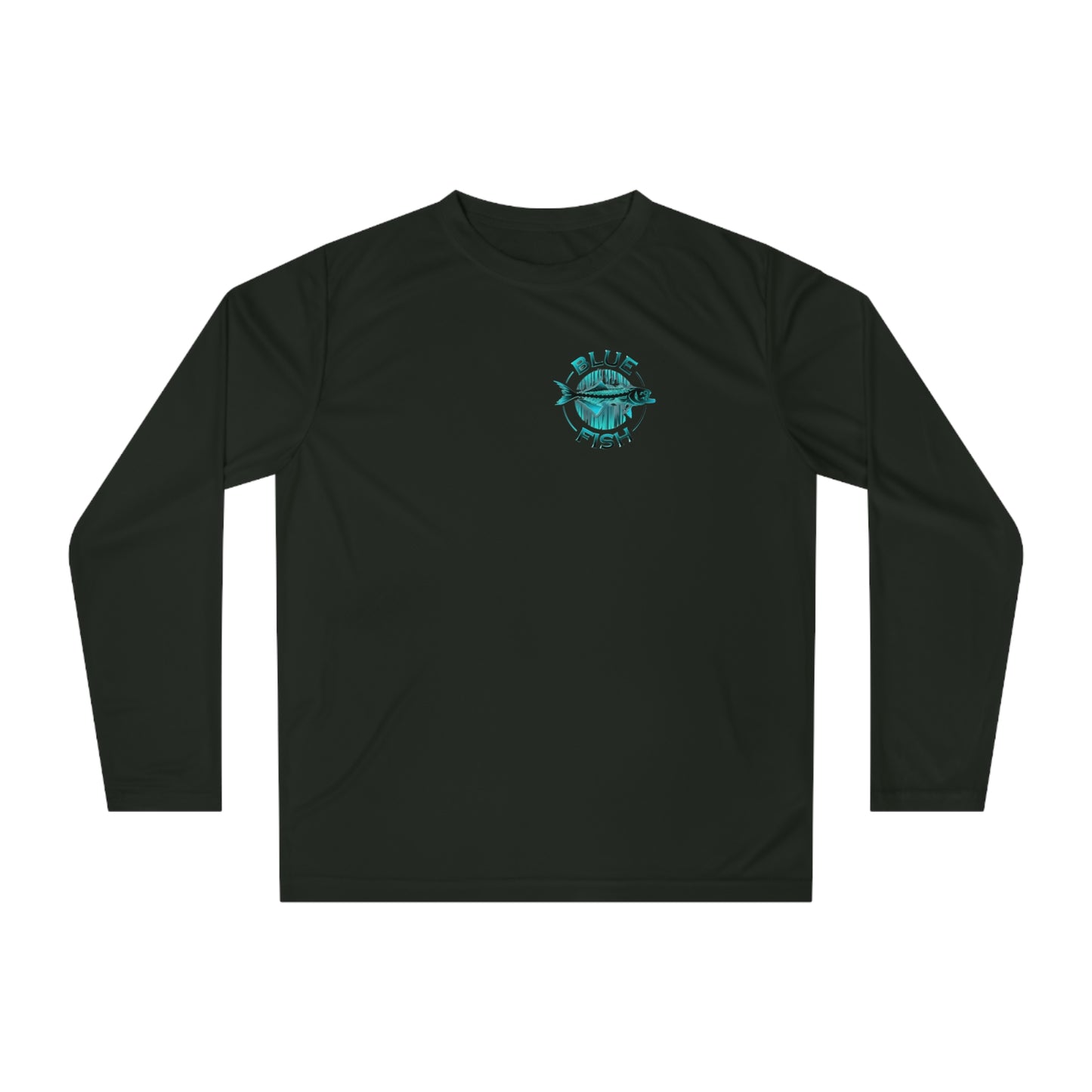Performance Long Sleeve - Teal 'Blue Fish' Fishing Logo Shirt