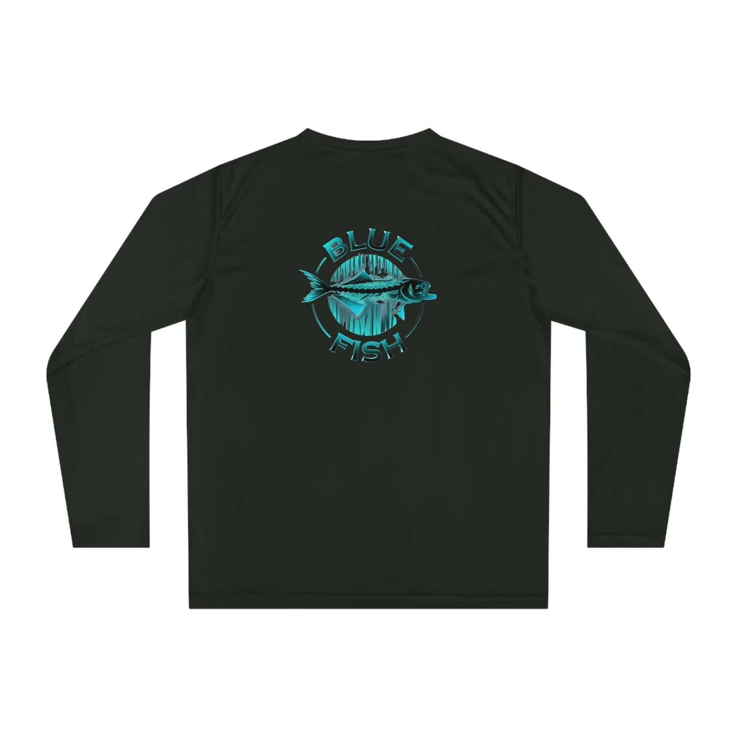 Performance Long Sleeve - Teal 'Blue Fish' Fishing Logo Shirt