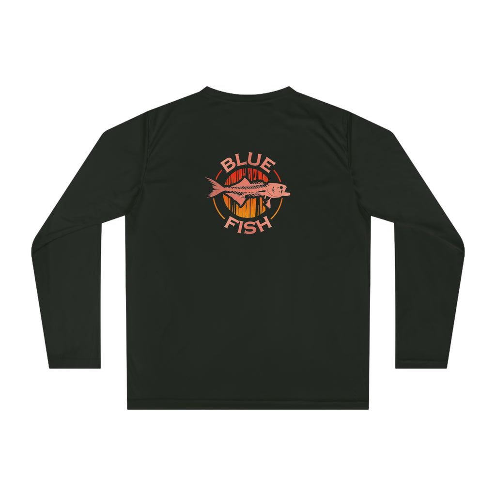 Performance Long Sleeve — 'Blue Fish' Tropical Fishing Logo Shirt
