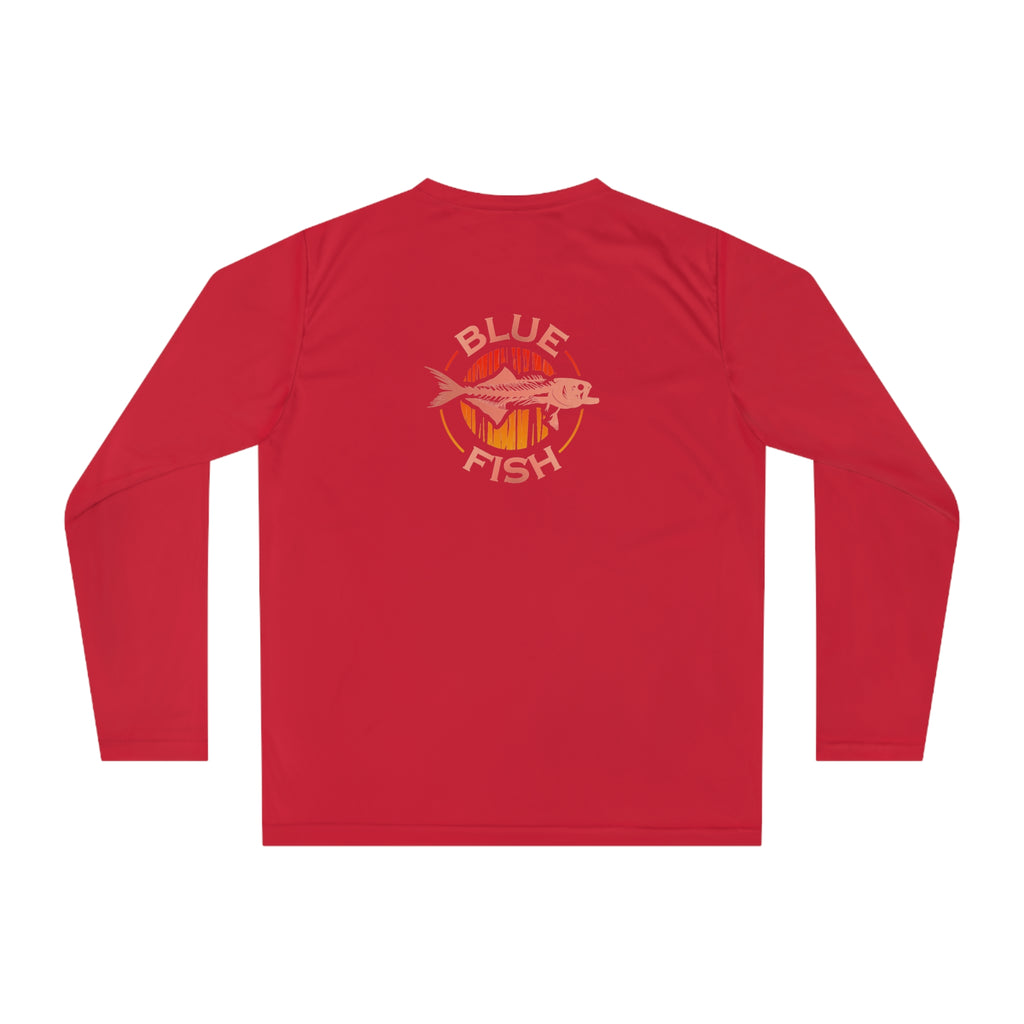 Performance Long Sleeve — 'Blue Fish' Tropical Fishing Logo Shirt