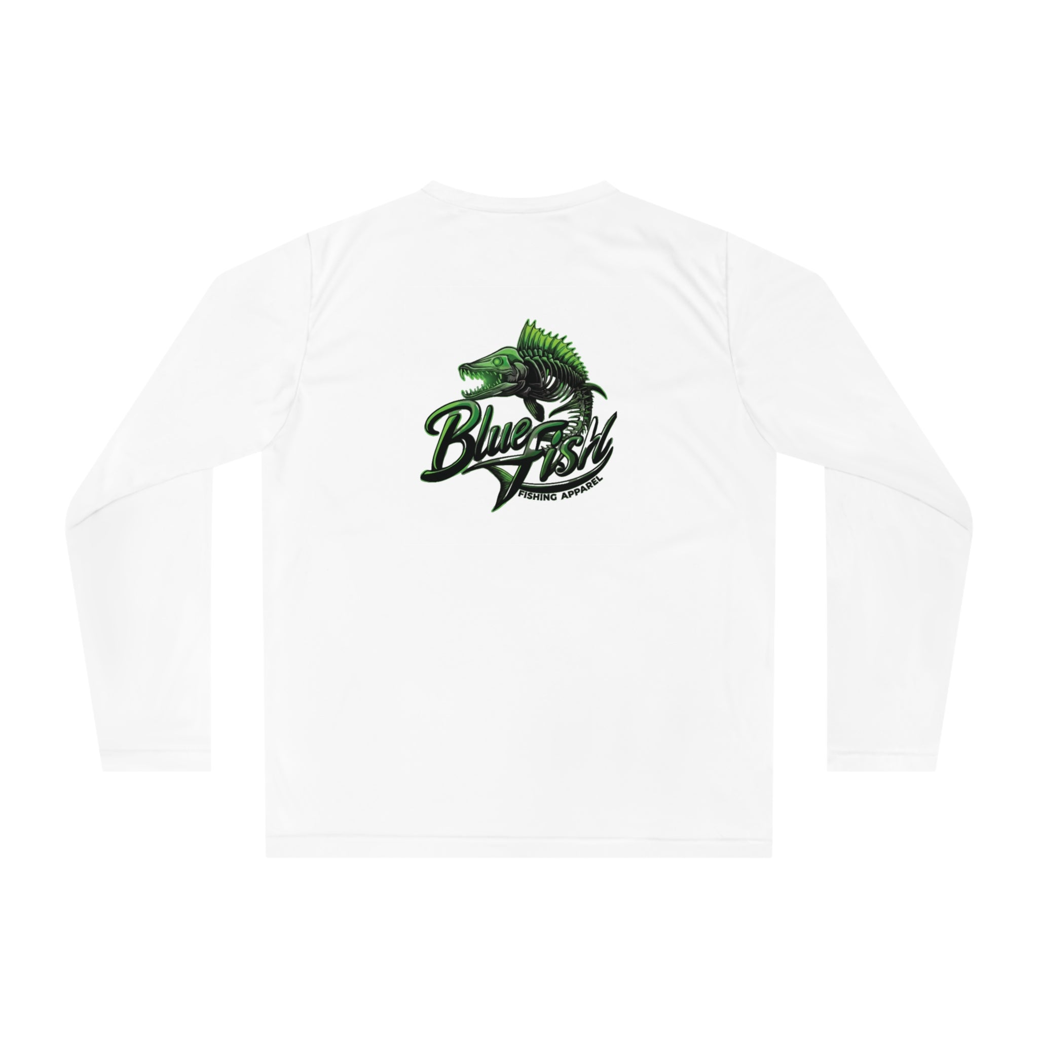 Bass Fishing Performance Long Sleeve Shirt — "Blue Fish" Logo
