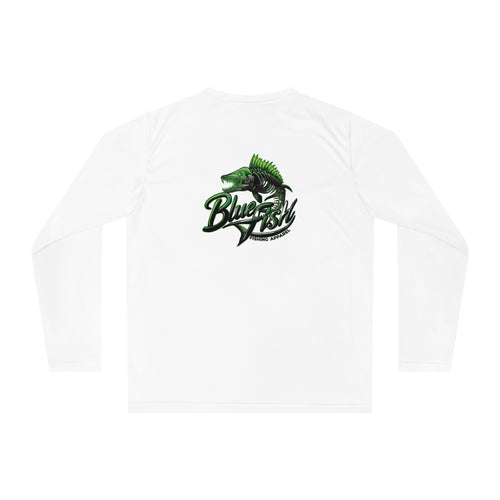 Bass Fishing Performance Long Sleeve Shirt — "Blue Fish" Logo