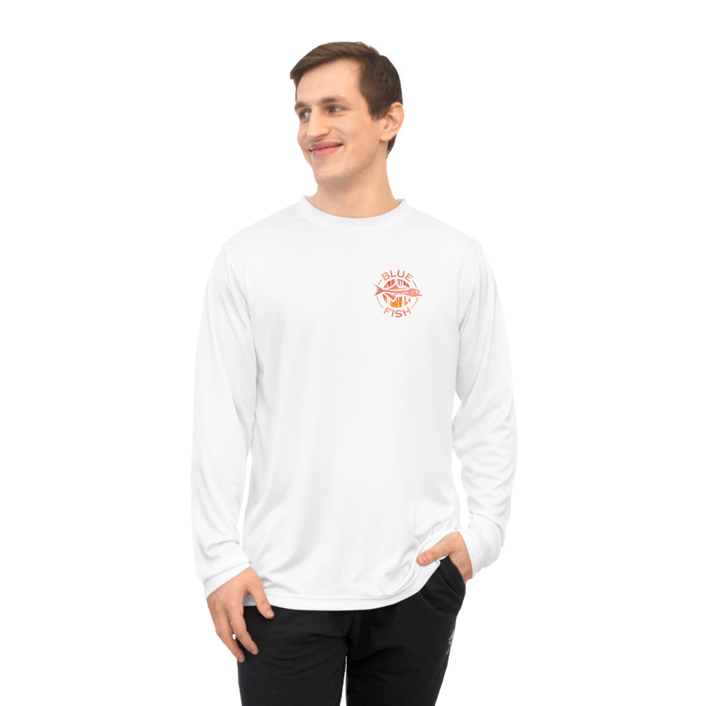 Performance Long Sleeve — 'Blue Fish' Tropical Fishing Logo Shirt